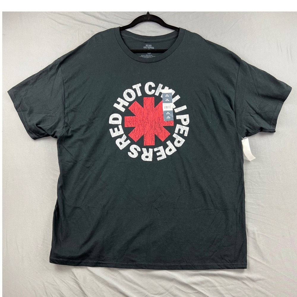 Red Hot Chili Peppers T-Shirt Men 3XL Black New Band Graphic Tee Asterisk Logo